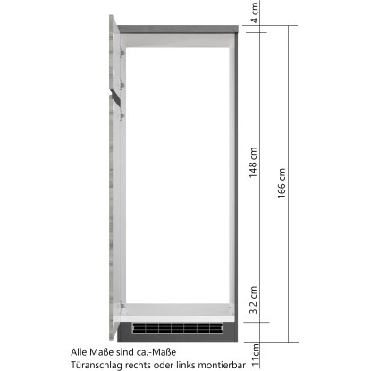 Held Möbel Umbauschrank Für Kühl/Gefrierkombi Turin 60 Cm Graphit/Wotaneiche 7 Held Möbel Umbauschrank Für Kühl/Gefrierkombi Turin 60 Cm Graphit/Wotaneiche – Bild 5