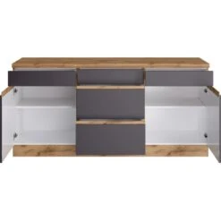 Held Möbel Küchenunterschrank Turin 180 Cm Graphit/Wotaneiche -KüchenTraum 189687 11016600 S 02