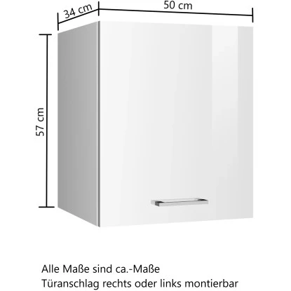 Held Möbel Küchen-Hängeschrank Mailand 50 Cm Hochglanz Weiß/Weiß 5 Held Möbel Küchen-Hängeschrank Mailand 50 Cm Hochglanz Weiß/Weiß – Bild 3