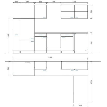 Respekta Winkelküche KBL310WGCG 310 X 172 Cm Grau-Weiß-Butcher Nussbaum 7 Respekta Winkelküche KBL310WGCG 310 X 172 Cm Grau-Weiß-Butcher Nussbaum – Bild 5