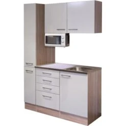 Flex-Well Singleküche 130 Cm Orlando Kaschmir Glanz-Sonoma Eiche -KüchenTraum 1 g 130 802 000 nepal frei