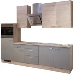 Flex-Well Exclusiv Küchenzeile Arizona 270 Cm Quarz-Cubanit-San Remo Eiche NB -KüchenTraum 1 g 270 2223 015 riva frei