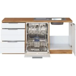 Held Möbel Winkelküche 240 Cm - 180 Cm Matt Weiß-Wotaneiche -KüchenTraum 20 11016600 1013.6291 2a 3