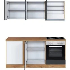 Held Möbel Winkelküche 240 Cm - 180 Cm Matt Weiß-Wotaneiche -KüchenTraum 20 11016600 1013.6291 2b 4