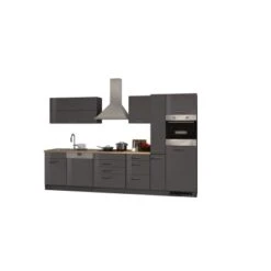 Held Möbel Küchenzeile Mailand 330 Cm Grau Hochglanz-Grau Matt Mit E-Geräten -KüchenTraum 2189 11016600 622.1.6211 1