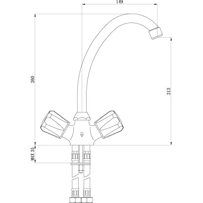 Sanitop-Wingenroth Zweigriffmischer Küchenarmatur Standard Plus Chrom 4 Sanitop-Wingenroth Zweigriffmischer Küchenarmatur Standard Plus Chrom – Bild 2