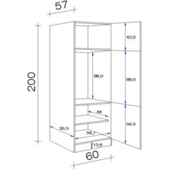 Flex-Well Exclusiv Geräteumbauschrank Orlando 60 Cm Kaschmir Glanz-Sonoma Eiche -KüchenTraum 247362 4051 5 11