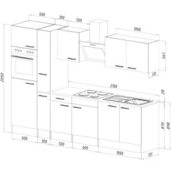 Respekta Economy Küchenzeile KB300EYC 300 Cm Cappuccino-Eiche York Nachb. -KüchenTraum 2494334 4834 KB300EYC 04