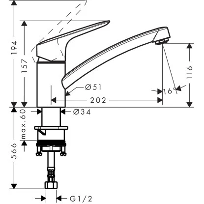 Hansgrohe Einhebel-Küchenarmatur Logis 120 Mm Chrom 4 Hansgrohe Einhebel-Küchenarmatur Logis 120 Mm Chrom – Bild 2