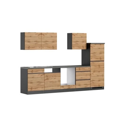 Held Möbel Küchenzeile Turin 300 Cm Wotaneiche-Graphit Ohne E-Geräte 5 Held Möbel Küchenzeile Turin 300 Cm Wotaneiche-Graphit Ohne E-Geräte – Bild 3