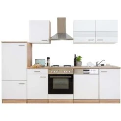 Respekta Küchenzeile Ohne E-Geräte LBKB280ESW 280 Cm Weiß-Eiche Sonoma Sägerau -KüchenTraum 2619492 4384 LBKB280ESW 04