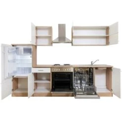 Respekta Küchenzeile Ohne E-Geräte LBKB280ESW 280 Cm Weiß-Eiche Sonoma Sägerau -KüchenTraum 2619492 4384 LBKB280ESW 05