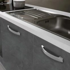 Marinelli Cucine Küchenzeile Nina 255 Cm Betonoptik Dunkelgrau - Weiß -KüchenTraum 2657 Nina 0806891866608 6