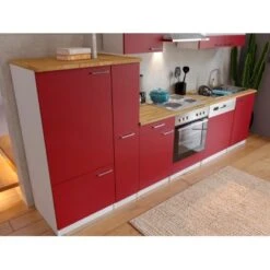 Respekta Küchenzeile KB310WR 310 Cm Rot-Weiß 13 Respekta Küchenzeile KB310WR 310 Cm Rot-Weiß -KüchenTraum 28410 4384 neu KB310WRG 03