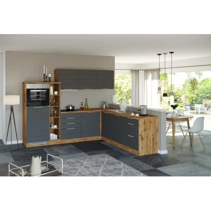 Held Möbel Winkelküche 240 Cm - 270 Cm Matt Grau-Wotaneiche 5 Held Möbel Winkelküche 240 Cm - 270 Cm Matt Grau-Wotaneiche – Bild 3