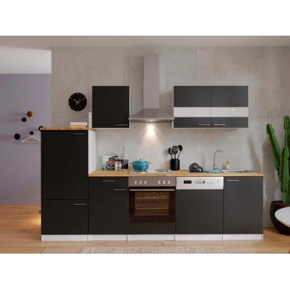 Respekta Küchenzeile KB280WS 280 Cm Schwarz-Weiß 3 Respekta Küchenzeile KB280WS 280 Cm Schwarz-Weiß