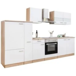 Respekta Küchenzeile KB300ESWC 300 Cm Weiß-Eiche Sägerau Nachbildung -KüchenTraum 3128824 KB300ESWC 19