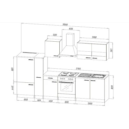 Respekta Küchenzeile KB300ESW 300 Cm Weiß-Eiche Sägerau Nachbildung 6 Respekta Küchenzeile KB300ESW 300 Cm Weiß-Eiche Sägerau Nachbildung – Bild 4