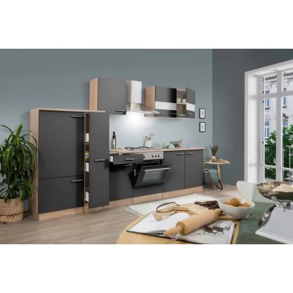 Respekta Küchenzeile KB300ESG 300 Cm Grau-Eiche Sägerau Nachbildung 5 Respekta Küchenzeile KB300ESG 300 Cm Grau-Eiche Sägerau Nachbildung – Bild 3