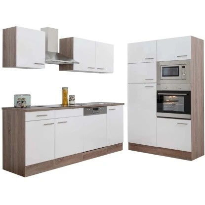 Respekta Küchenzeile Ohne E-Geräte 340 Cm Weiß Seidengl.-Eiche York 12 Respekta Küchenzeile Ohne E-Geräte 340 Cm Weiß Seidengl.-Eiche York – Bild 10