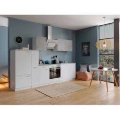 Respekta Economy Küchenzeile KB300WWBSC 300 Cm Weiß-Beton Optik -KüchenTraum 34 4384 neu KB300WWBSCG 02