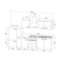 Respekta Economy Küchenzeile KB300WWBSC 300 Cm Weiß-Beton Optik -KüchenTraum 34 4384 neu KB300WWBSCG 04
