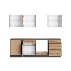 Held Möbel Winkelküche Turin 240 X 240 Cm Wotaneiche-Graphit Ohne E-Geräte -KüchenTraum 3519 11016600 1112.6310 2a