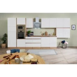 Respekta Premium Küchenzeile Grifflos 445 Cm Weiß Matt-Eiche Sägerau -KüchenTraum 374 4384 GLRP445HESWMGKE 2