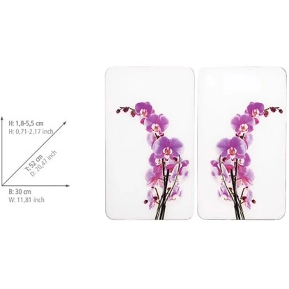 Wenko Herdabdeckplatte Universal Orchideenblüte 2er-Set Für Alle Herdarten 4 Wenko Herdabdeckplatte Universal Orchideenblüte 2er-Set Für Alle Herdarten – Bild 2