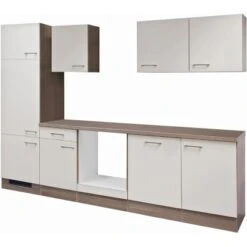 Flex-Well Exclusiv Küchenzeile Eico 280 Cm Ohne E-Geräte Magnolienweiß