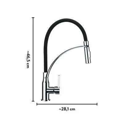 Baliv Küchenarmatur KI-1861 Chrom-Schwarz 7 Baliv Küchenarmatur KI-1861 Chrom-Schwarz – Bild 5