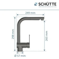 Schütte Spültischarmatur Mit Herausziehbarem Auslauf London Graphit Matt -KüchenTraum 4008431000794 2759 8