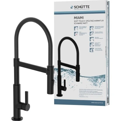 Schütte Spültischarmatur Mit Soft-Touch Schlauch Miami Schwarz-Matt 3 Schütte Spültischarmatur Mit Soft-Touch Schlauch Miami Schwarz-Matt