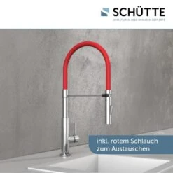 Schütte Spültischarmatur Mit Soft-Touch Schlauch Stilo Chrom-Schwarz -KüchenTraum 4008431791807 2759 2