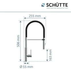 Schütte Spültischarmatur Mit Soft-Touch Schlauch Stilo Chrom-Schwarz -KüchenTraum 4008431791807 2759 6
