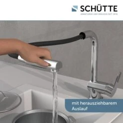 Schütte Spültischarmatur Niederdruck Herausziehbare Auslauf London Chrom -KüchenTraum 4008431797199 2759 3