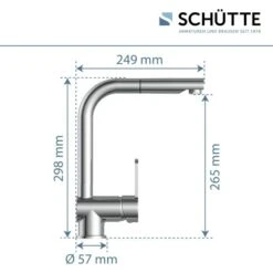 Schütte Spültischarmatur Niederdruck Herausziehbare Auslauf London Chrom -KüchenTraum 4008431797199 2759 7