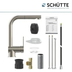 Schütte Spültischarmatur Niederdruck Herausziehbare Auslauf London Edelstahl -KüchenTraum 4008431797298 2759 6