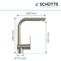 Schütte Spültischarmatur Niederdruck Herausziehbare Auslauf London Edelstahl -KüchenTraum 4008431797298 2759 7