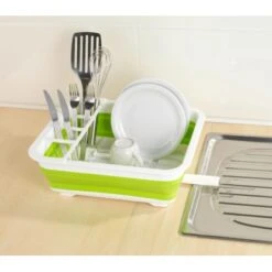 Wenko Geschirrabtropfer Faltbar Weiß-Grün -KüchenTraum 4008838164853 ambiente 01