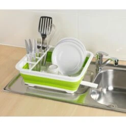 Wenko Geschirrabtropfer Faltbar Weiß-Grün -KüchenTraum 4008838164853 ambiente 02