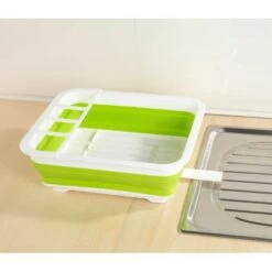 Wenko Geschirrabtropfer Faltbar Weiß-Grün -KüchenTraum 4008838164853 ambiente 06