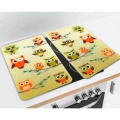Wenko Herdabdeckplatten Universal Eulenversammlung 2er Set Mehrfarbig -KüchenTraum 4008838198360 1068 02