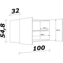 Flex-Well Exclusiv Oberschrank Capri 100 Cm Schwarz Matt-Endgrain Oak -KüchenTraum 4047584070155 4051 VM H100