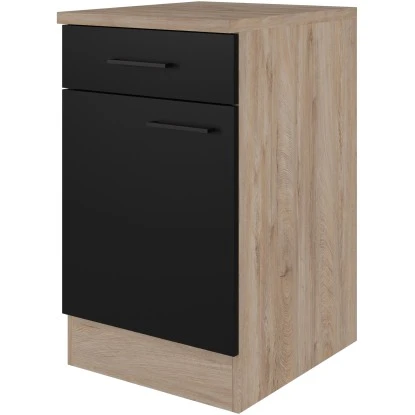 Flex-Well Exclusiv Unterschrank Capri 50 Cm Schwarz Matt-Endgrain Oak 3 Flex-Well Exclusiv Unterschrank Capri 50 Cm Schwarz Matt-Endgrain Oak