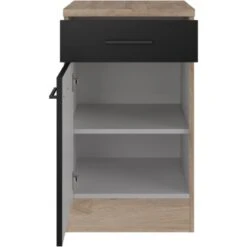 Flex-Well Exclusiv Unterschrank Capri 50 Cm Schwarz Matt-Endgrain Oak 8 Flex-Well Exclusiv Unterschrank Capri 50 Cm Schwarz Matt-Endgrain Oak -KüchenTraum 4047584070254 4051 S 03