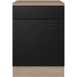 Flex-Well Exclusiv Unterschrank Capri 60 Cm Schwarz Matt-Endgrain Oak 8 Flex-Well Exclusiv Unterschrank Capri 60 Cm Schwarz Matt-Endgrain Oak -KüchenTraum 4047584070278 4051 S 01