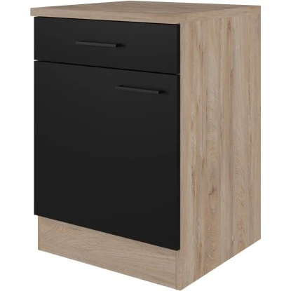 Flex-Well Exclusiv Unterschrank Capri 60 Cm Schwarz Matt-Endgrain Oak 3 Flex-Well Exclusiv Unterschrank Capri 60 Cm Schwarz Matt-Endgrain Oak