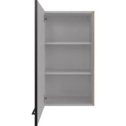 Flex-Well Exclusiv Oberschrank Capri 50 Cm X 89 Cm Schwarz Matt-Endgrain Oak -KüchenTraum 4047584070353 4051 S 02