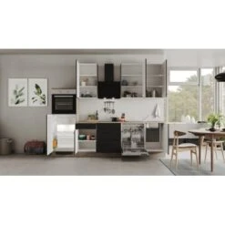 Flex-Well Exclusiv Küchenzeile Capri 280 Cm Schwarz Matt-Endgrain Oak -KüchenTraum 4047584070476 4051 AB 02